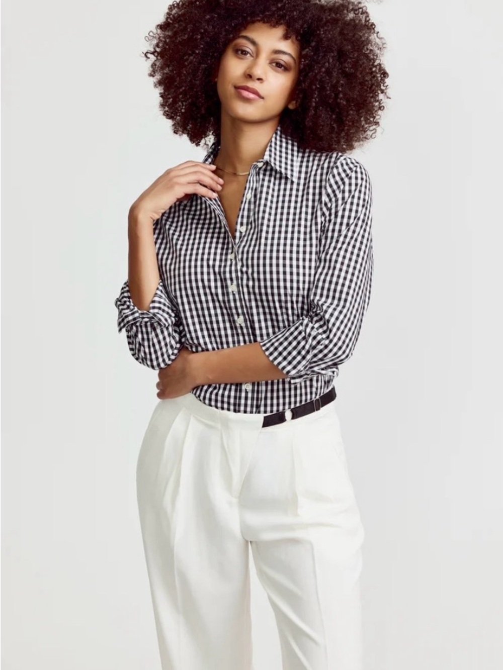 The Shirt by Rochelle Behrens Black and White Gingham “The Icon Shirt” Size M
